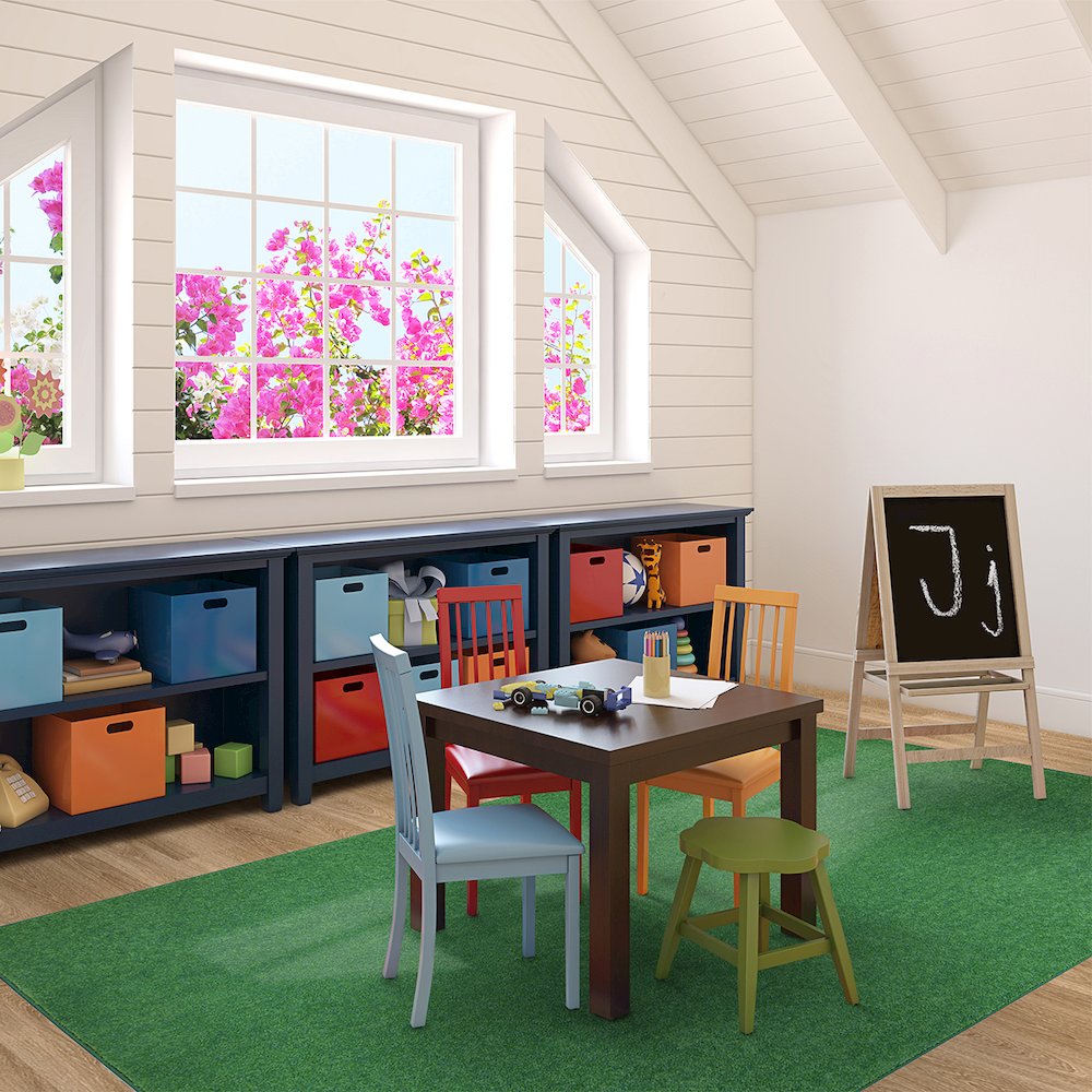 Kid Essentials Just Kidding 6' x 9' Area Rug in Color Grass Green