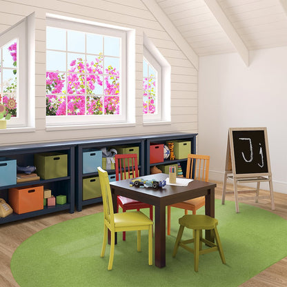 Kid Essentials Just Kidding 12' x 7'6" Oval Area Rug in Color Lime Green