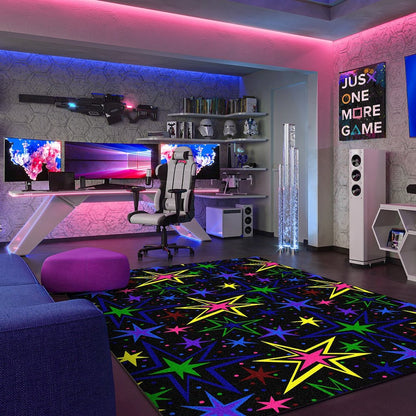 Neon Lights Kapow 6' x 6' Area Rug in Color Fluorescent