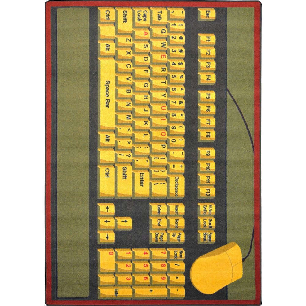 Kid Essentials Keyboard Connection 7'8" x 10'9" Area Rug in Color Brown