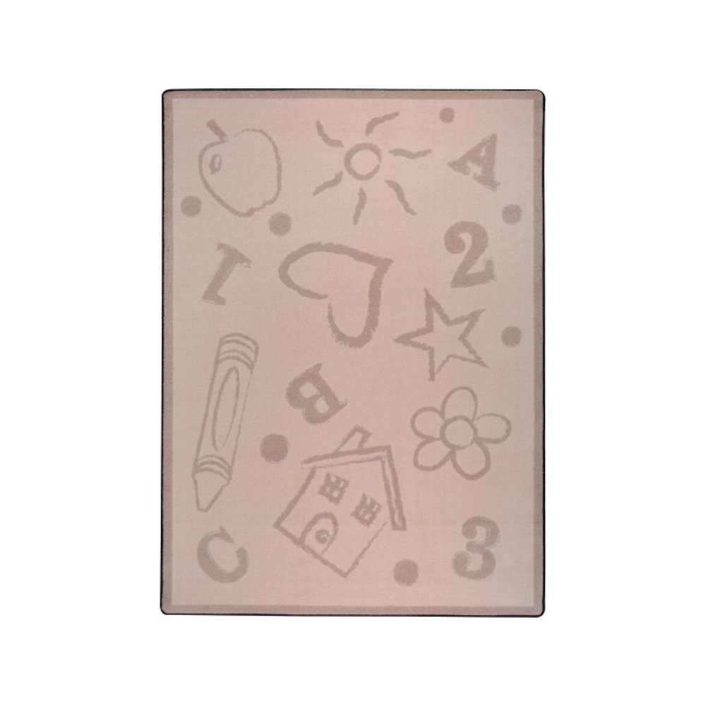 Playful Patterns Kid's Art 5'4" x 7'8" Area Rug in Color Beige