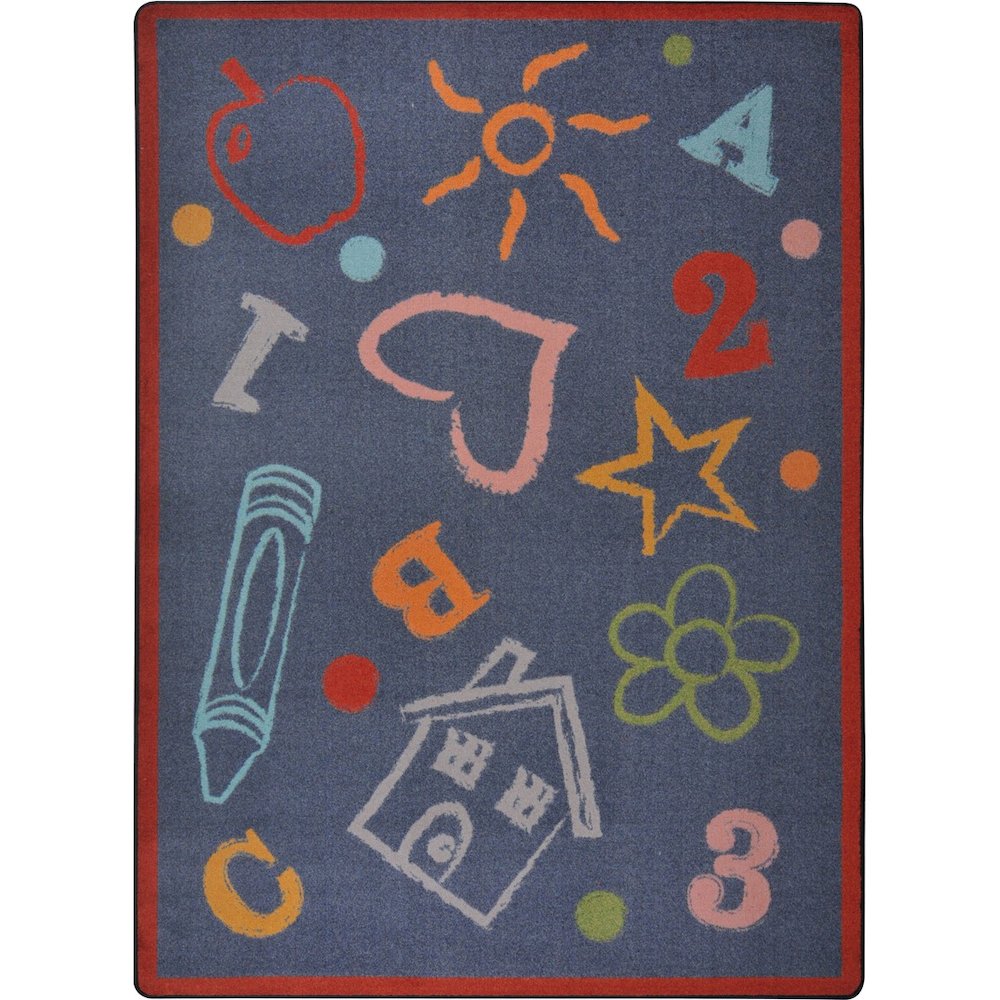Playful Patterns Kid's Art 5'4" x 7'8" Area Rug in Color Chalkdust