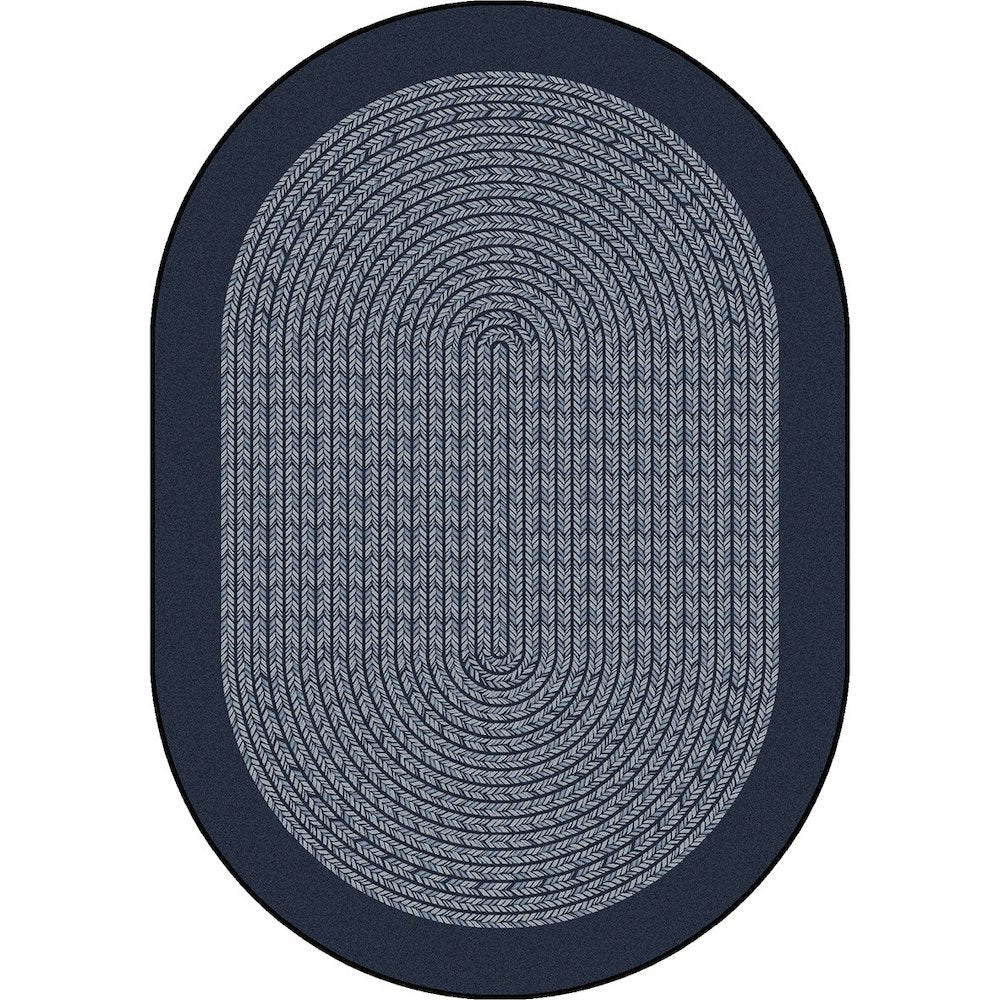 Kid Essentials Like Home 5'4" x 7'8" Oval Area Rug in Color Navy