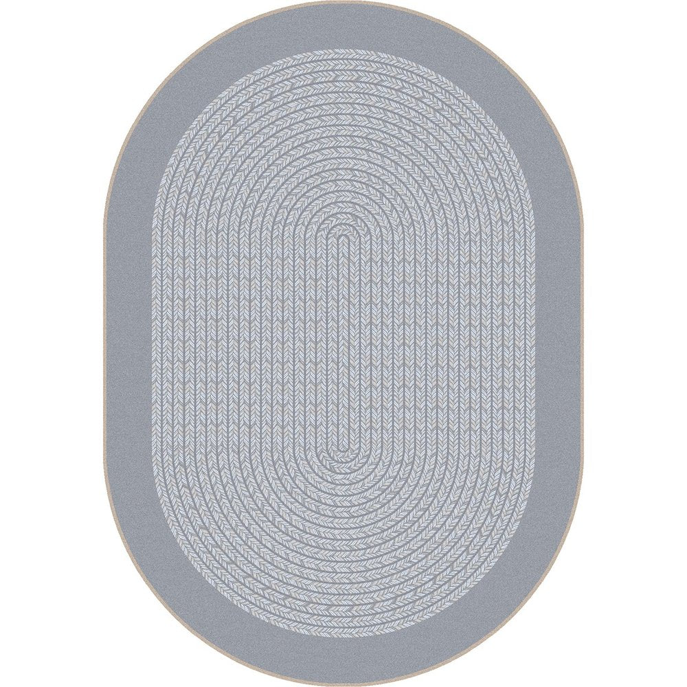 Kid Essentials Like Home 5'4" x 7'8" Oval Area Rug in Color Silver