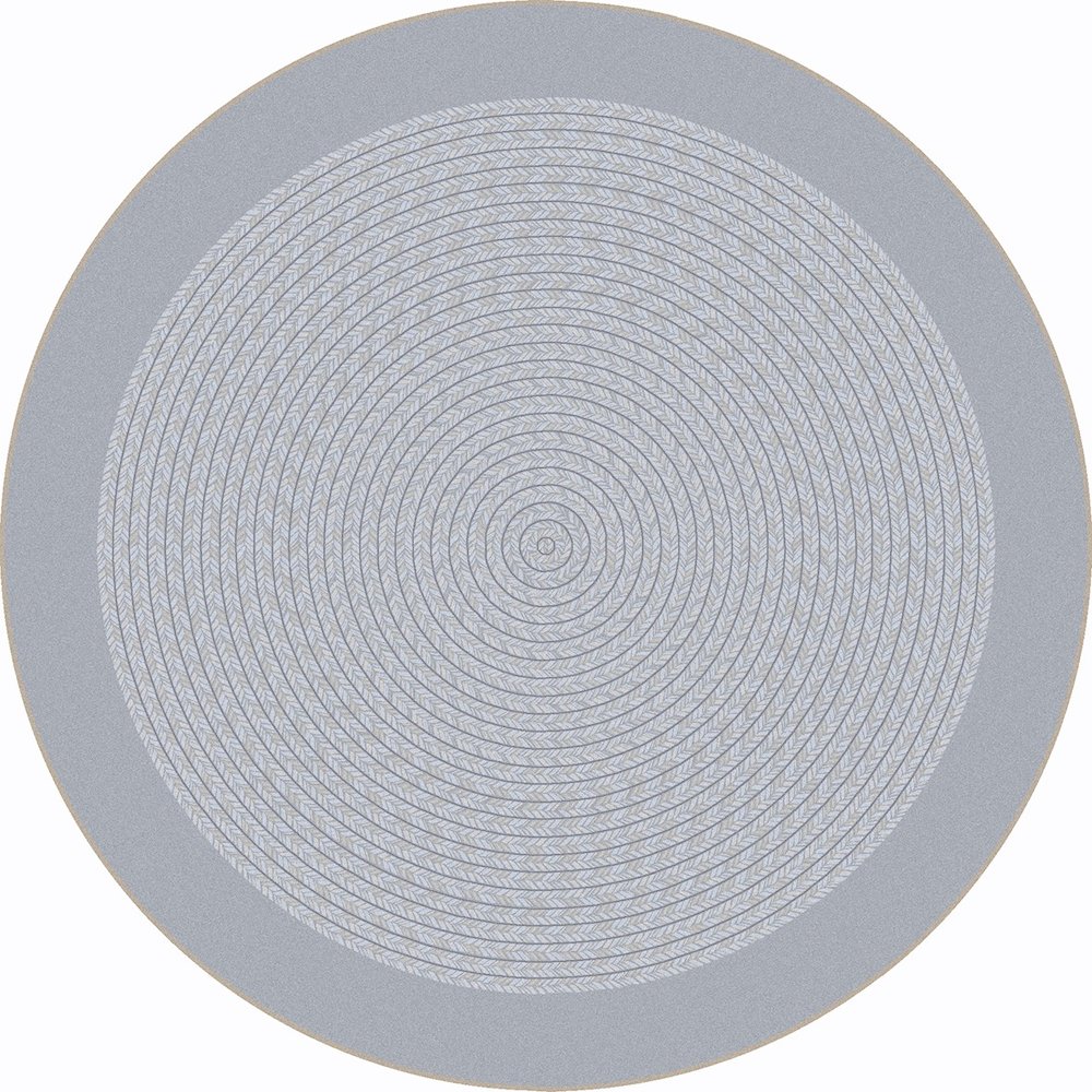 Kid Essentials Like Home 5'4" Round Area Rug in Color Silver