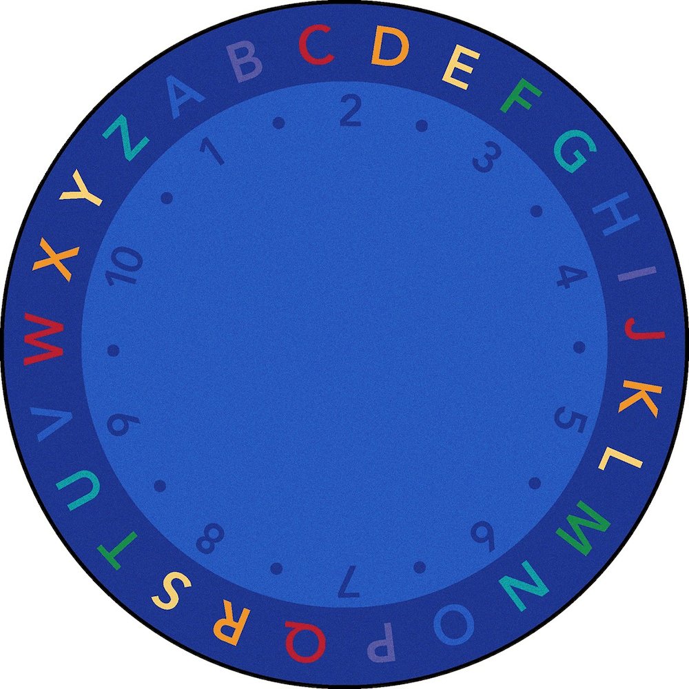Kid Essentials Lively Letters 13'2" Round Area Rug in Color Multi