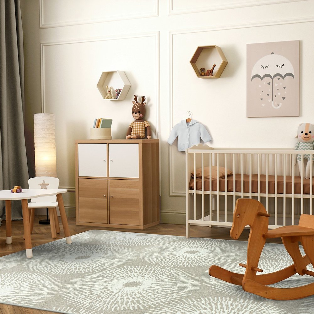 Claremont Kids Make A Wish 5'4" x 7'8" Area Rug in Color Linen