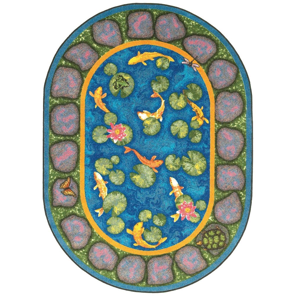 Kid Essentials Maria's Garden 5'4" x 7'8" Oval Area Rug in Color Multi