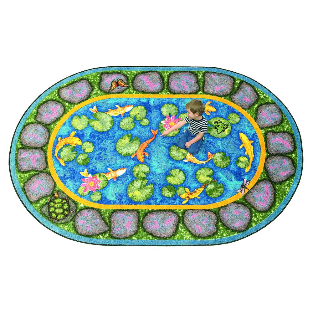 Kid Essentials Maria's Garden 5'4" x 7'8" Oval Area Rug in Color Multi