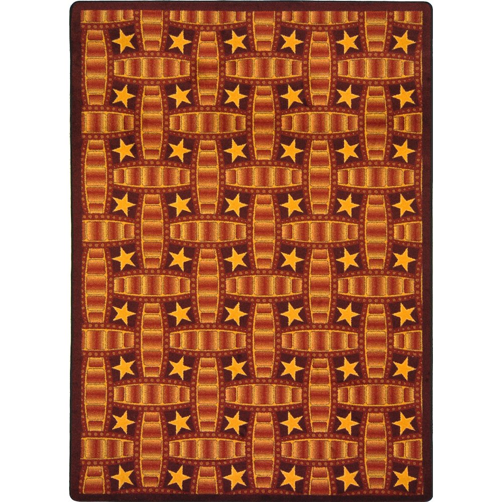 Any Day Matinee Marquee Star 5'4" x 7'8" Area Rug in Color Red