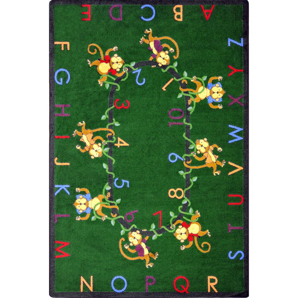 Kid Essentials Monkey Business 7'8" x 10'9" Area Rug in Color Green