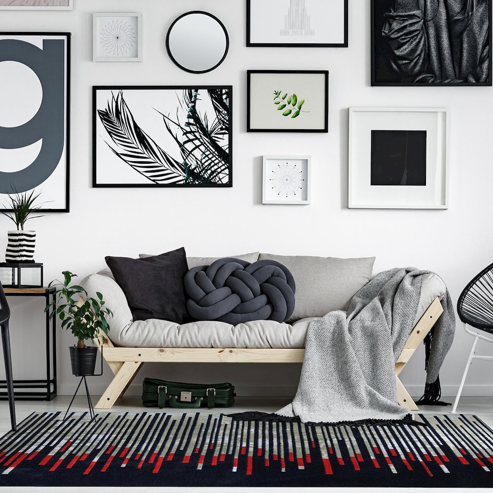 First Take Nightlife 5'4" x 7'8" Area Rug in Color Garnet