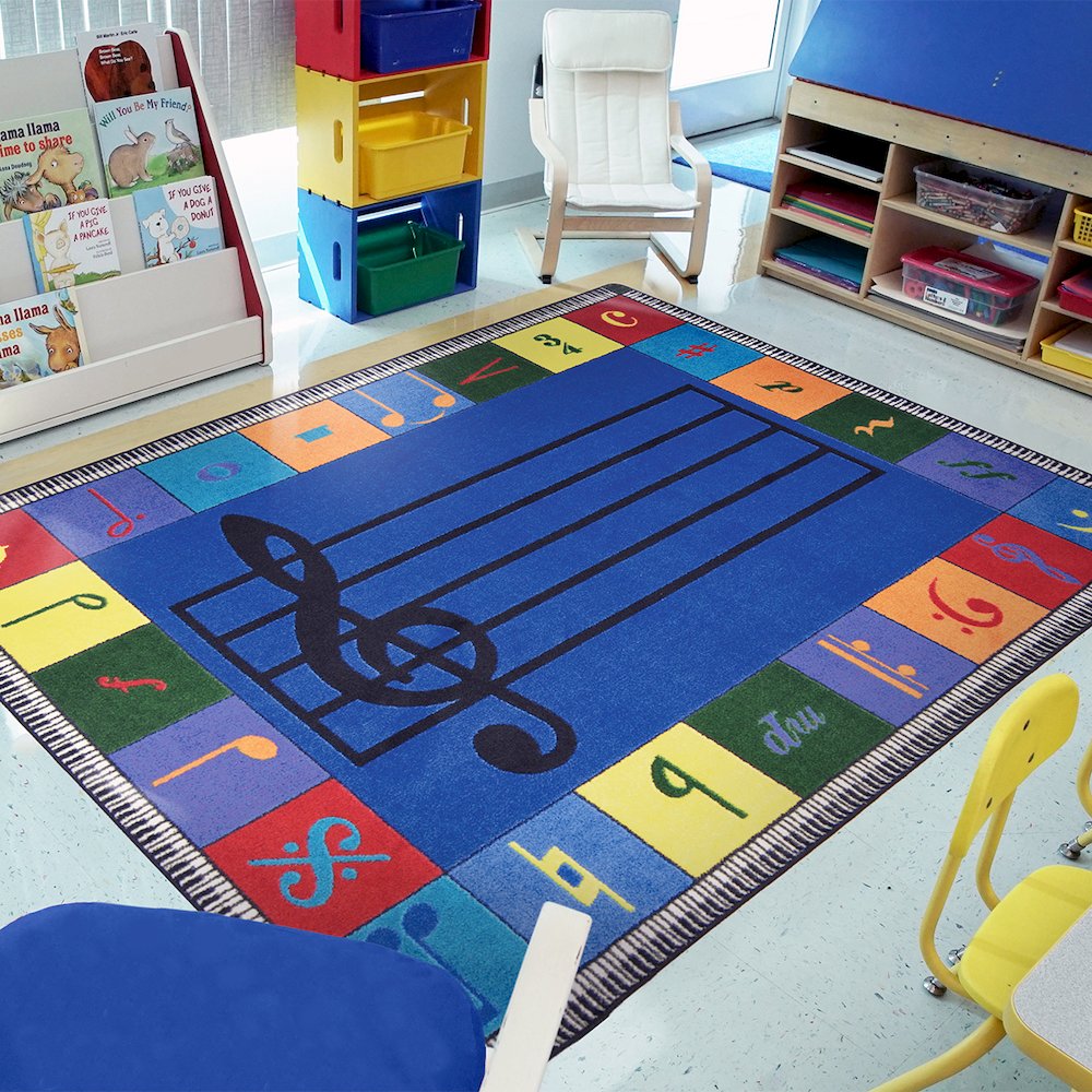 Kid Essentials Note Worthy (Elementary) 7'8" x 10'9" Area Rug in Color Multi