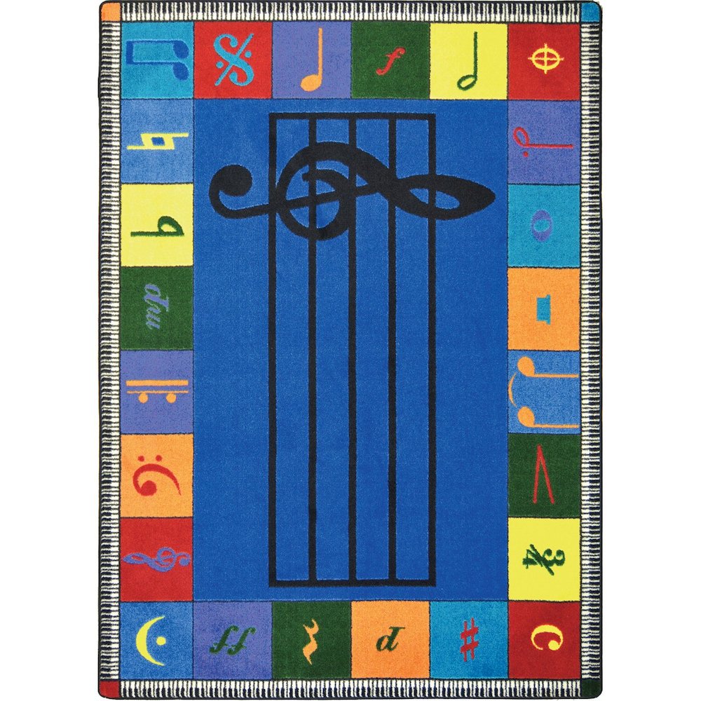Kid Essentials Note Worthy (Elementary) 7'8" x 10'9" Area Rug in Color Multi