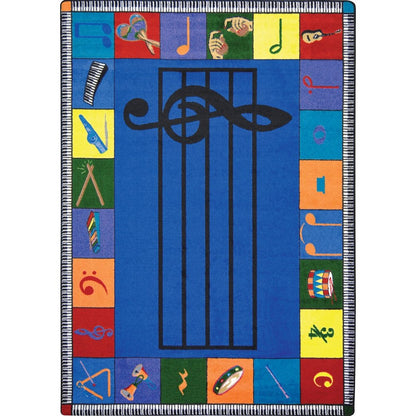 Kid Essentials Note Worthy (Preschool) 7'8" x 10'9" Area Rug in Color Multi