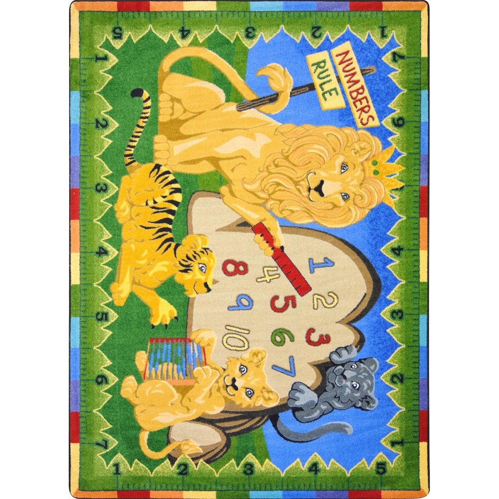 Kid Essentials Number's Rule 7'8" x 10'9" Area Rug in Color Multi