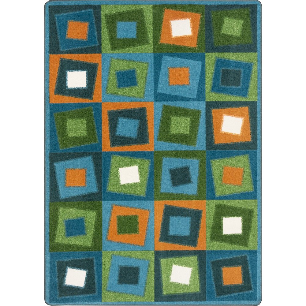 Kid Essentials Off Balance 7'8" x 10'9" Area Rug in Color Citrus