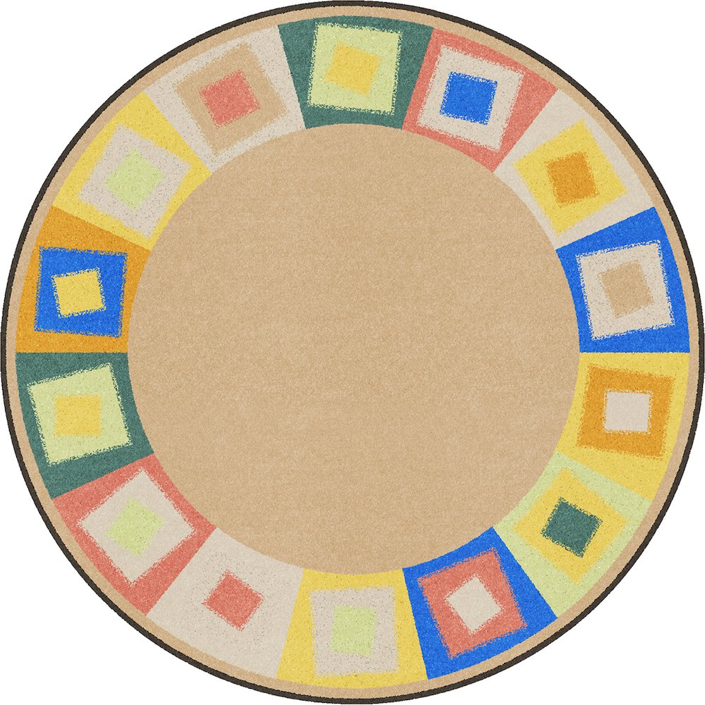 Kid Essentials Off Balance 13'2" Round Area Rug in Color Softs