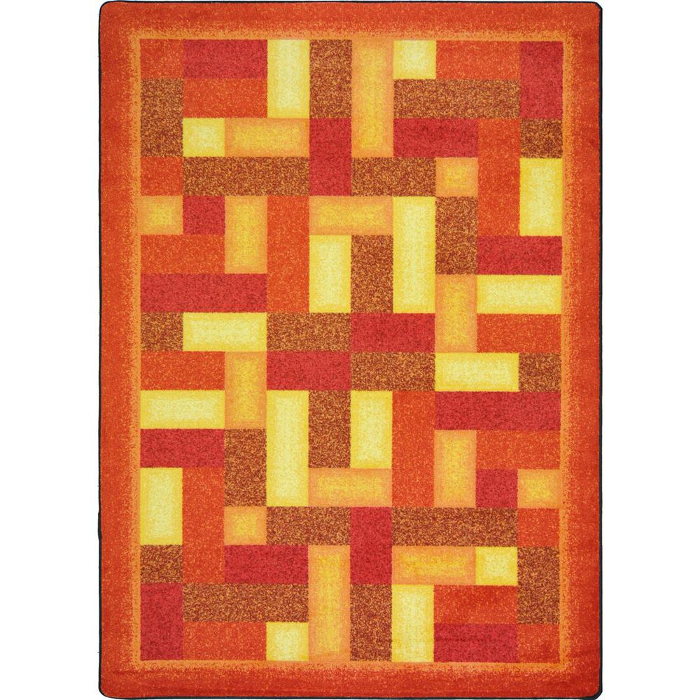 Kid Essentials Off Beat 5'4" x 7'8" Area Rug in Color Orange