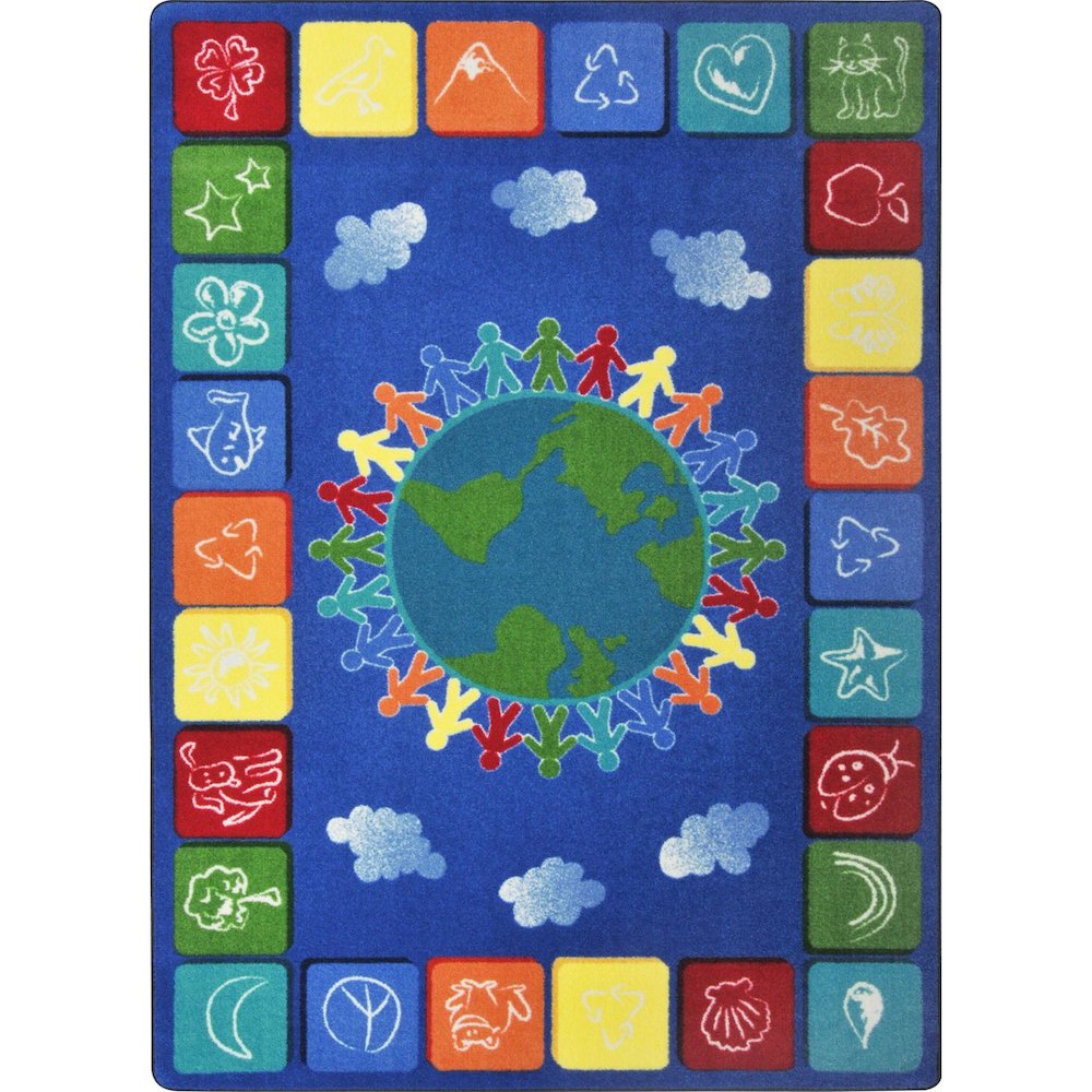 Kid Essentials One World 7'8" x 10'9" Area Rug in Color Primary