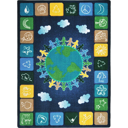 Kid Essentials One World 7'8" x 10'9" Area Rug in Color Neutrals