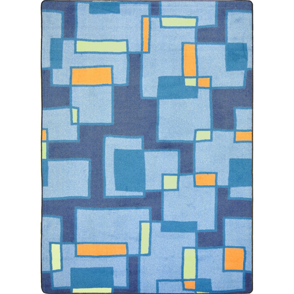 Kid Essentials Outside the Box 5'4" x 7'8" Area Rug in Color Cool Blue