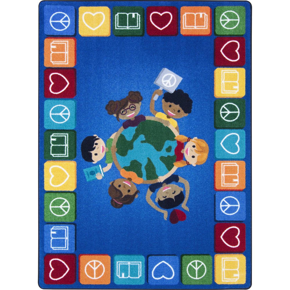 Kid Essentials Peaceful Readers 7'8" x 10'9" Area Rug in Color Multi