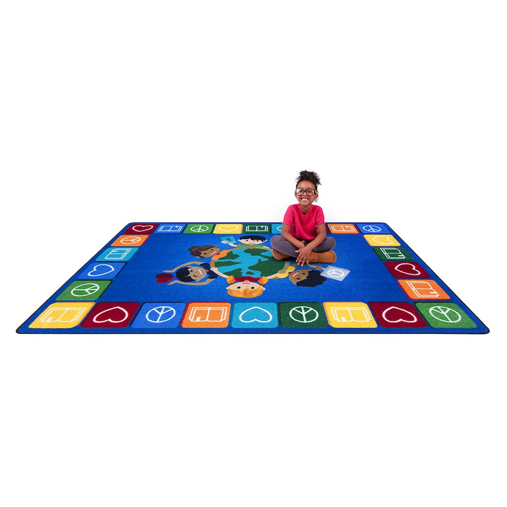 Kid Essentials Peaceful Readers 7'8" x 10'9" Area Rug in Color Multi