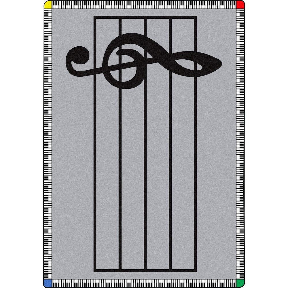 Kid Essentials Play Along 7'8" x 10'9" Area Rug in Color Gray