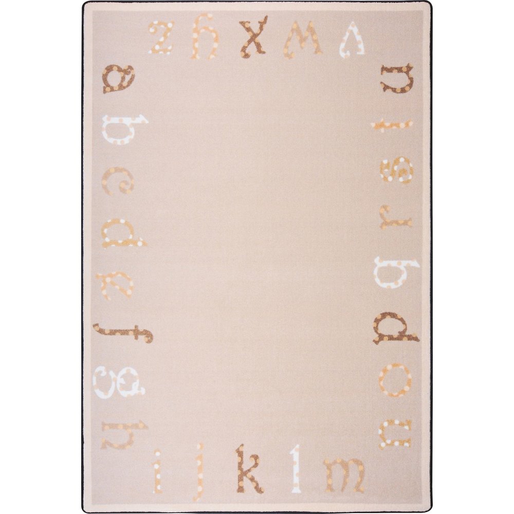 Kid Essentials Polka Dot ABC's 5'4" x 7'8" Area Rug in Color Beige