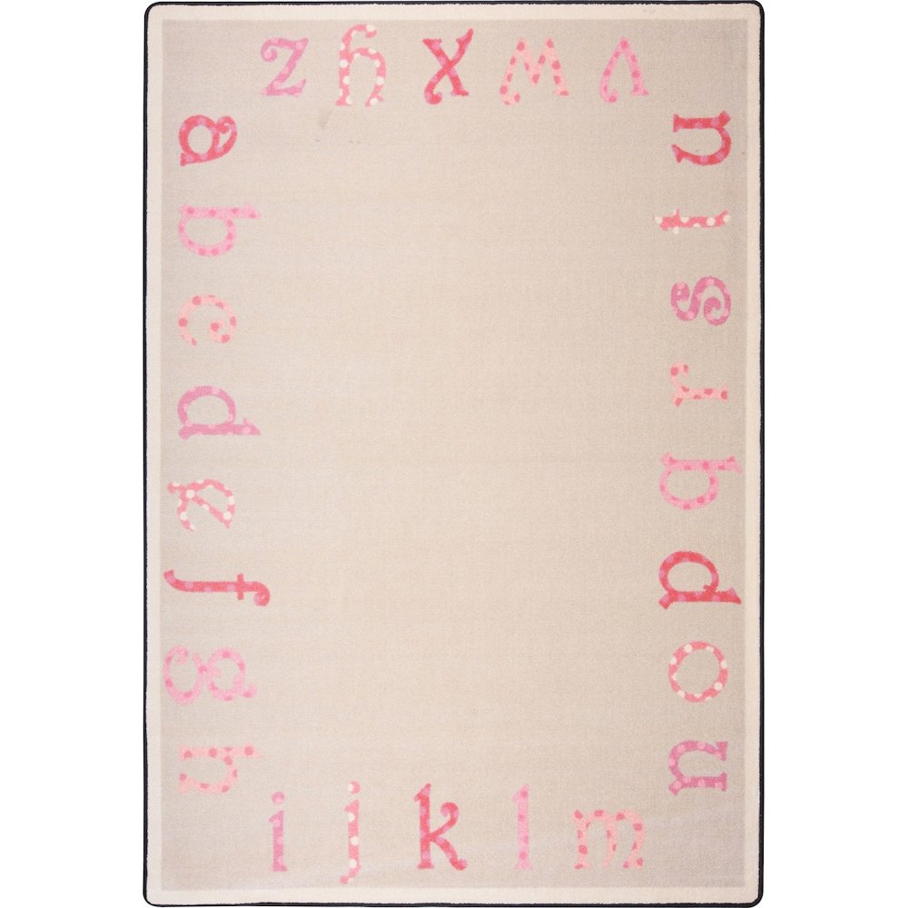 Kid Essentials Polka Dot ABC's 5'4" x 7'8" Area Rug in Color Pink