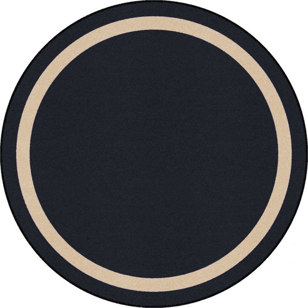 Kid Essentials Portrait 5'4" Round Area Rug in Color Onyx