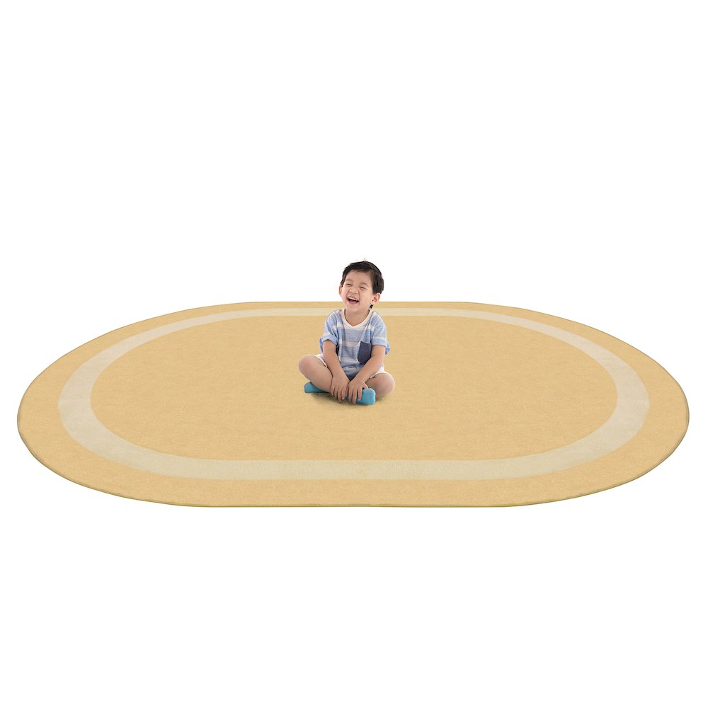 Kid Essentials Portrait 7'8" x 10'9" Oval Area Rug in Color Sandstone