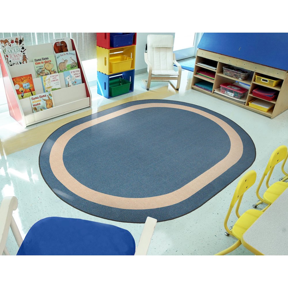 Kid Essentials Portrait 7'8" x 10'9" Oval Area Rug in Color Seaside