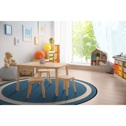 Kid Essentials Portrait 5'4" Round Area Rug in Color Seaside