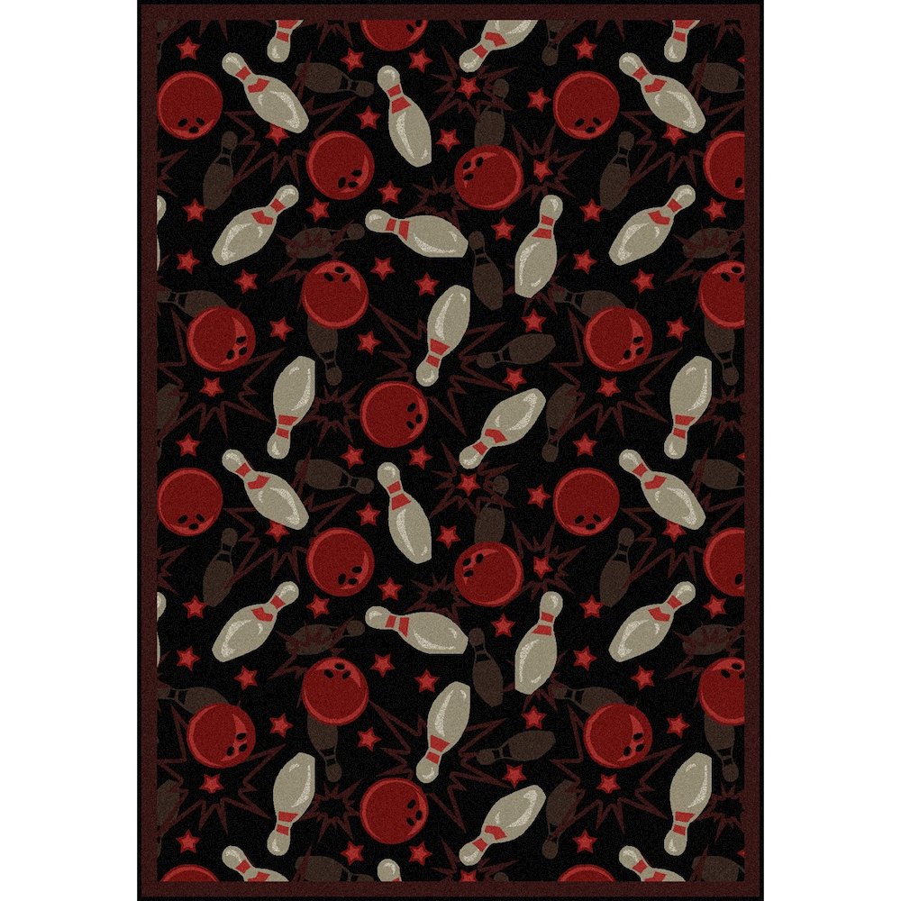 Games People Play Retro Bowl 5'4" x 7'8" Area Rug in Color Fireball Red