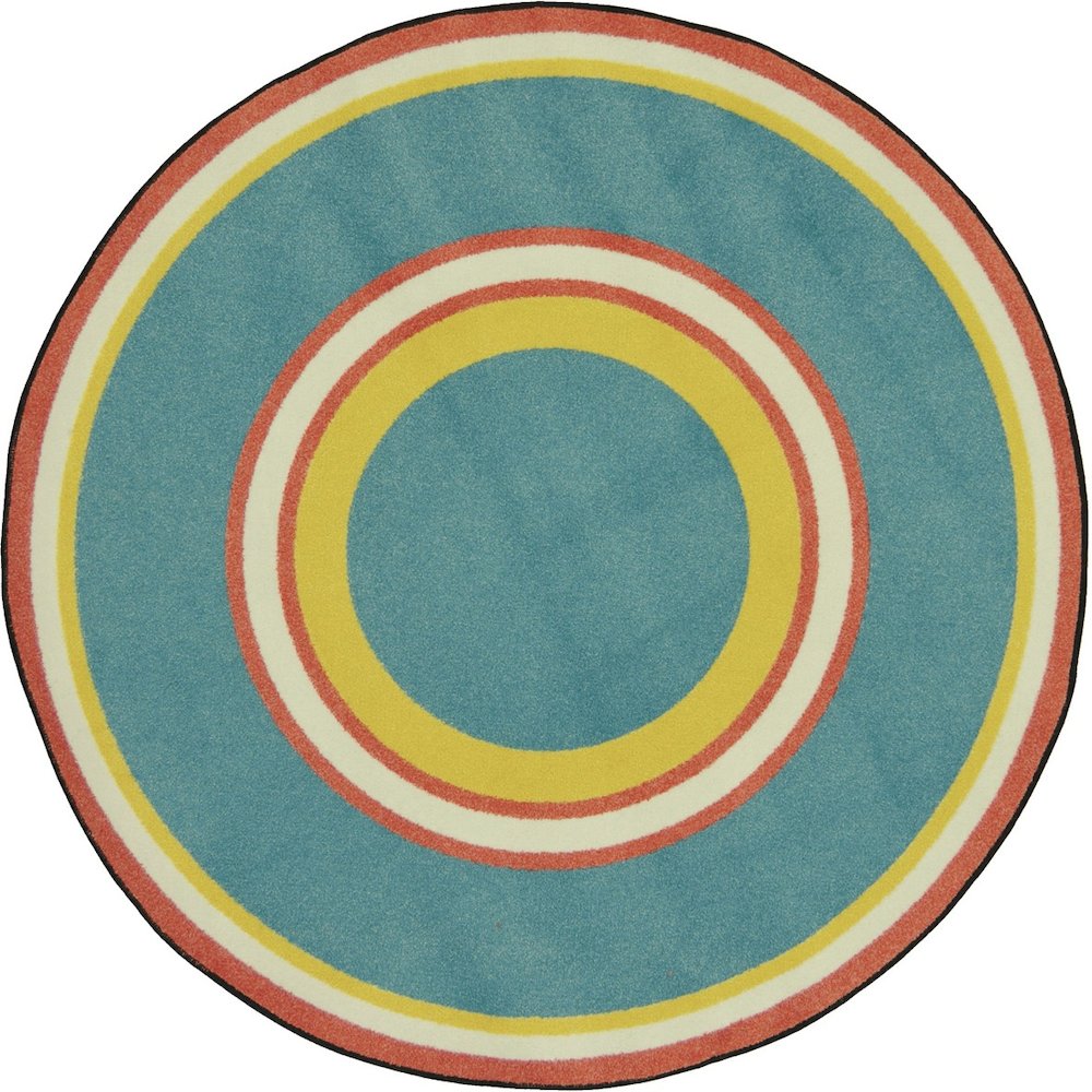 Kid Essentials Ripples 5'4" Round Area Rug in Color Beach