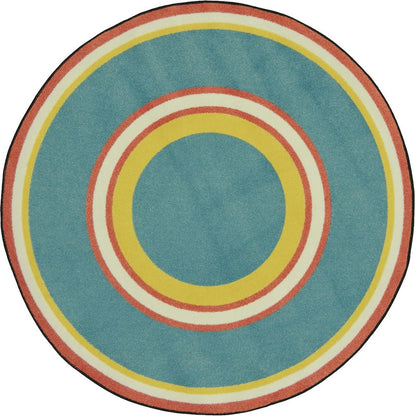 Kid Essentials Ripples 5'4" Round Area Rug in Color Beach