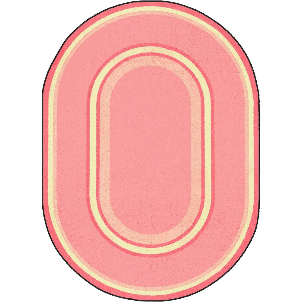 Kid Essentials Ripples 5'4" x 7'8" Oval Area Rug in Color Pretty Pink