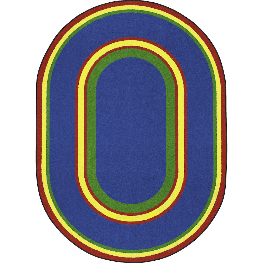 Kid Essentials Ripples 5'4" x 7'8" Oval Area Rug in Color Primary