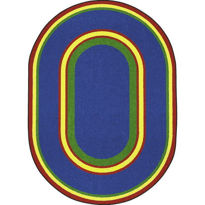 Kid Essentials Ripples 5'4" x 7'8" Oval Area Rug in Color Primary