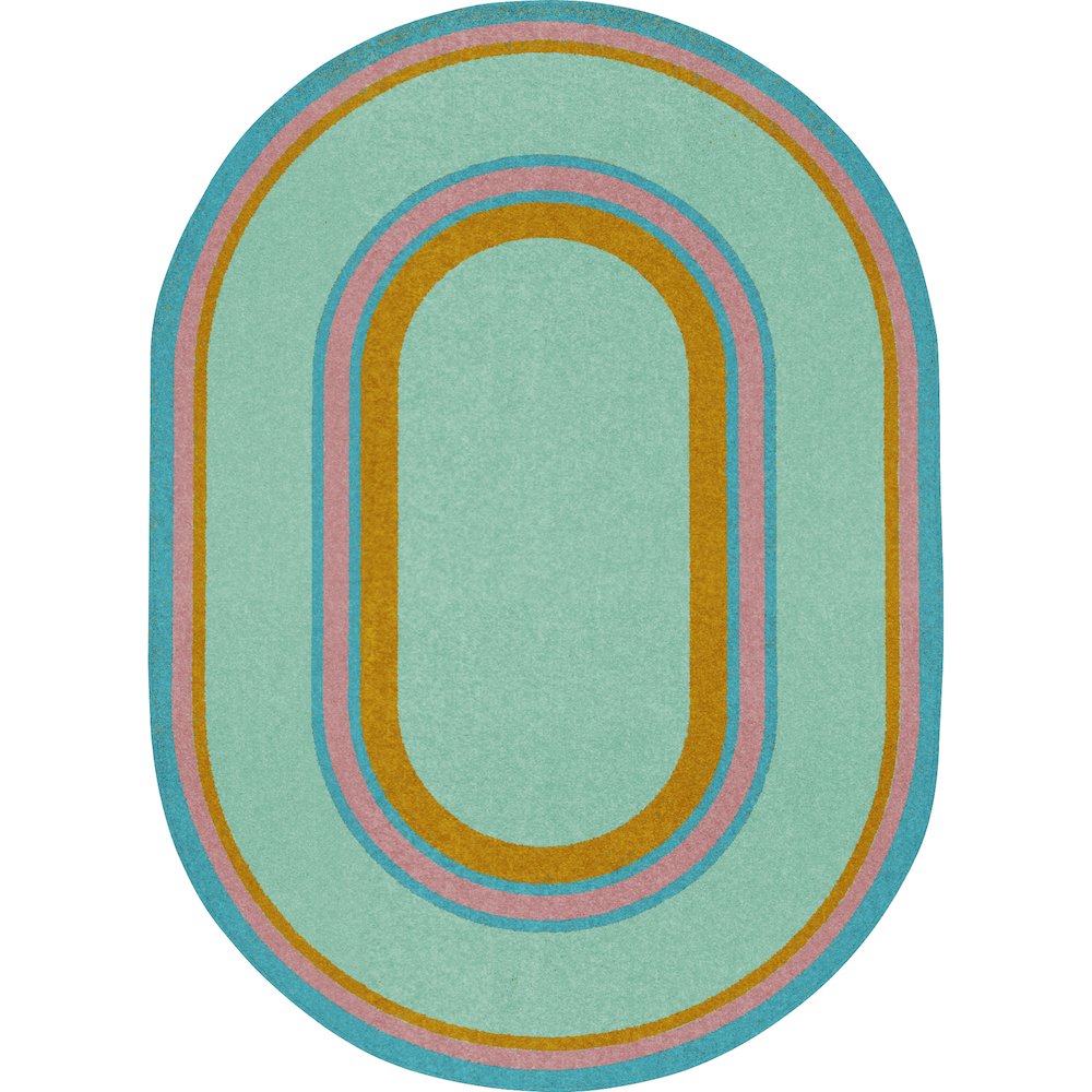 Kid Essentials Ripples 5'4" x 7'8" Oval Area Rug in Color Teal