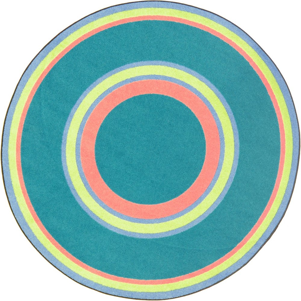 Kid Essentials Ripples 5'4" Round Area Rug in Color Teen