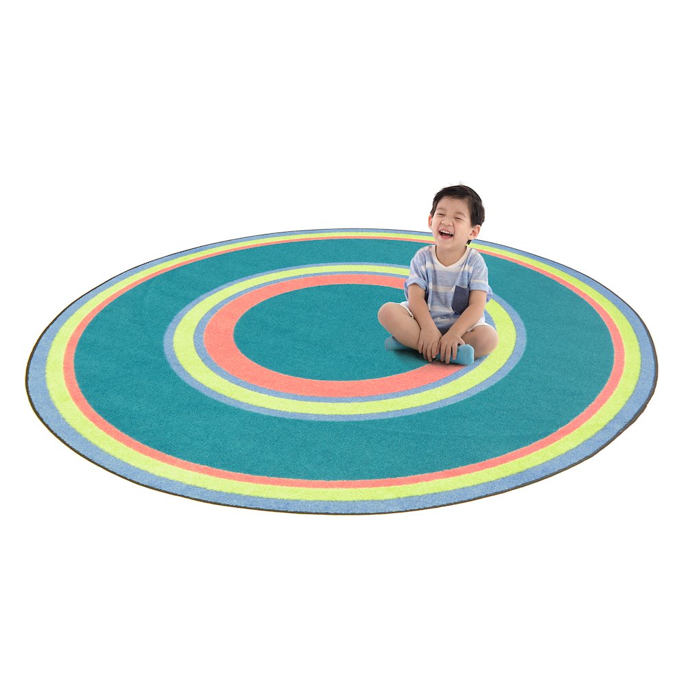 Kid Essentials Ripples 5'4" Round Area Rug in Color Teen