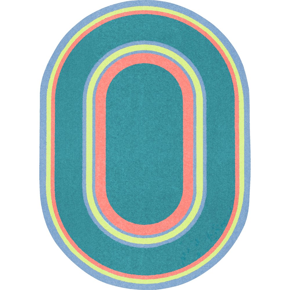 Kid Essentials Ripples 5'4" x 7'8" Oval Area Rug in Color Teen