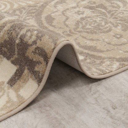 First Take Royal Mosaic 5'4" x 7'8" Area Rug in Color French Cream