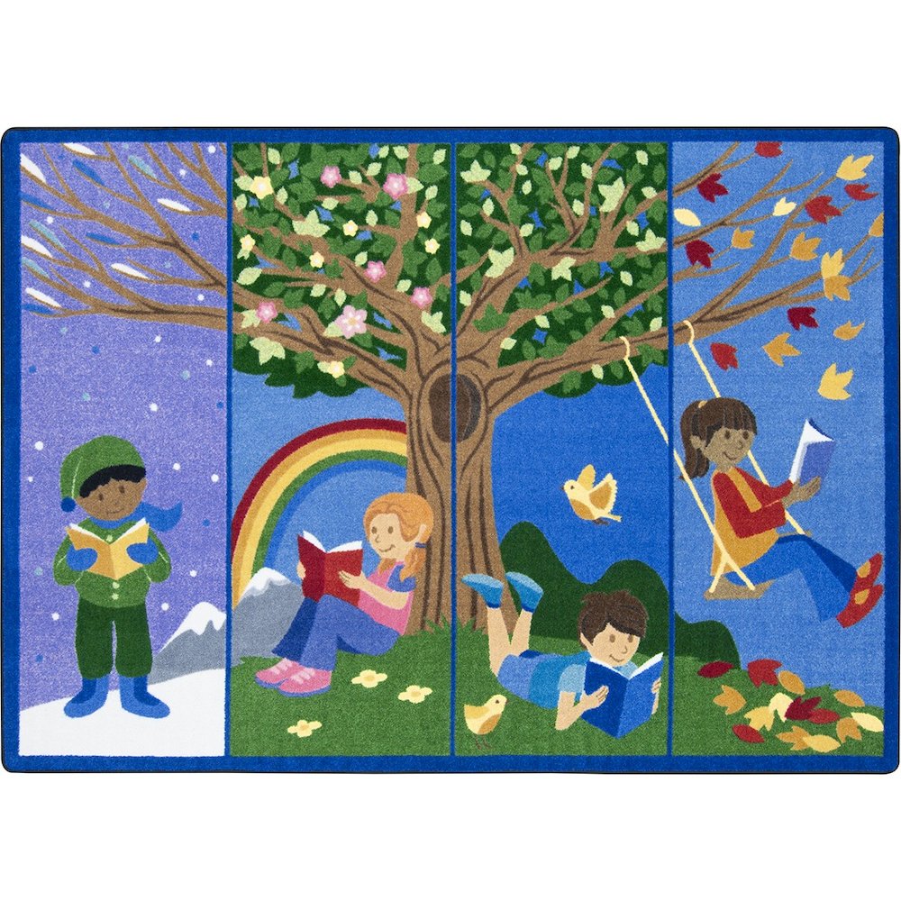 Kid Essentials Seasons of Reading 7'8" x 10'9" Area Rug in Color Multi