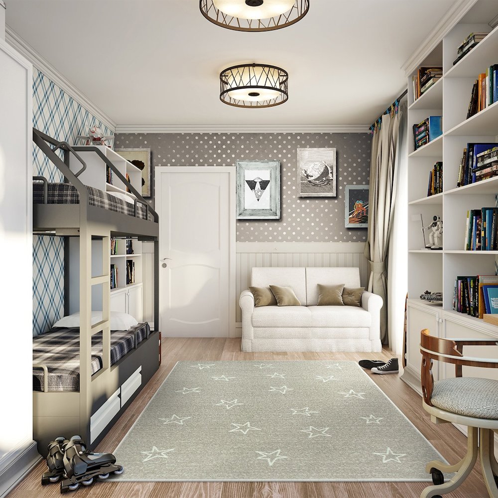 Claremont Kids Shine On 5'4" x 7'8" Area Rug in Color Linen