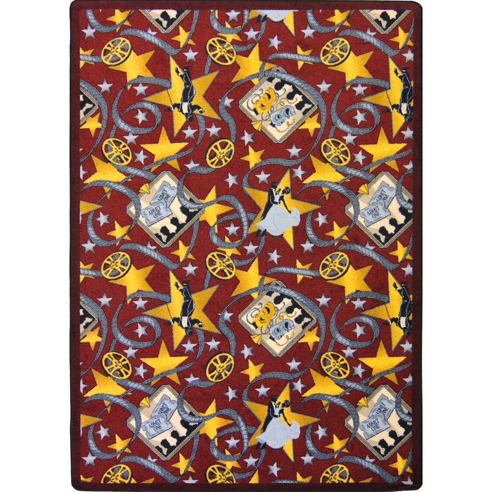 Any Day Matinee Silver Screen 5'4" x 7'8" Area Rug in Color Burgundy