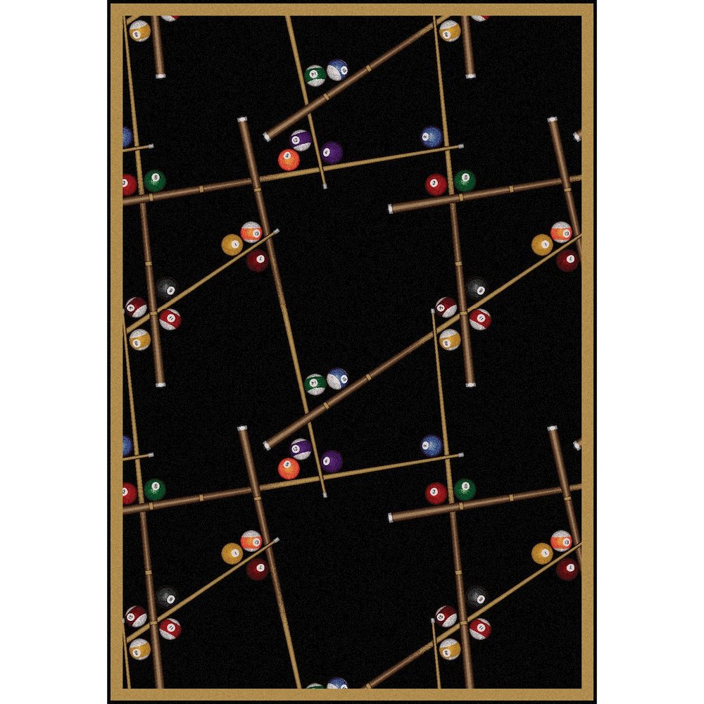 Games People Play Snookered 5'4" x 7'8" Area Rug in Color Black